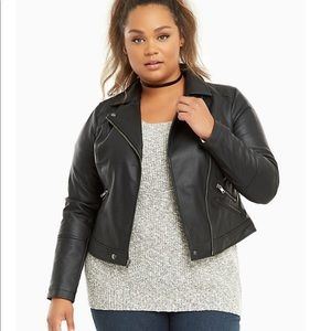 FAUX LEATHER MOTO JACKET